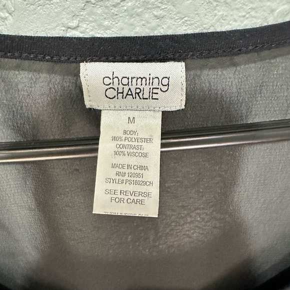 Charming Charlie Women’s Black Ruffle Tank Top Size M Ruffles - Picture 3 of 8